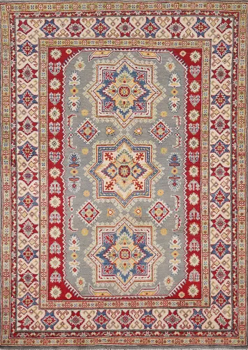 Gray Wool Kazak Oriental Rug 5x7