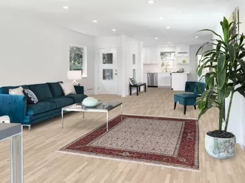 Floral Ivory Qum Turkish Area Rug 5x8