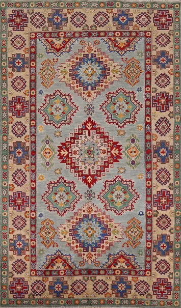 Geometric Kazak Oriental Area Rug 6x9