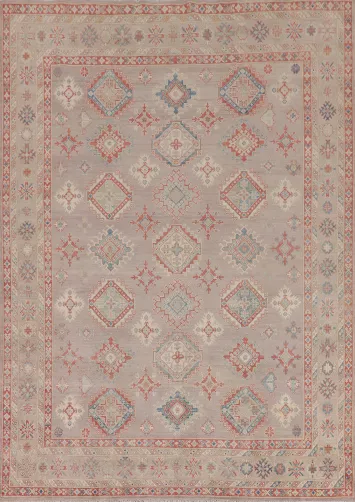 Geometric Wool Kazak Oriental Area Rug 8x10