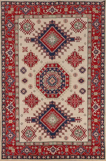 Geometric Kazak Oriental Area Rug 7x10