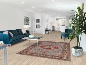 Gray Geometric Kazak Oriental Rug 6x7