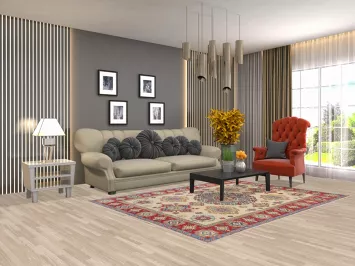 Geometric Kazak Oriental Area Rug 6x8