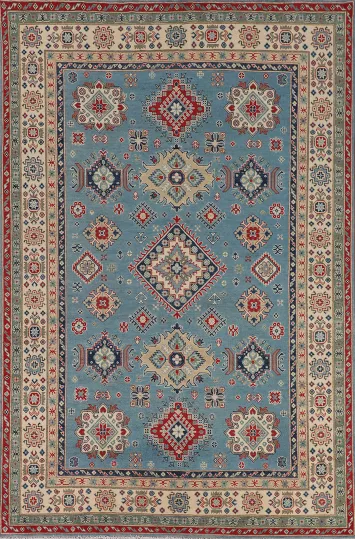 Light Blue Kazak Oriental Area Rug 7x10