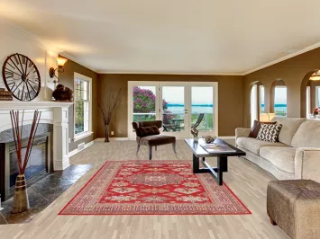 Red Geometric Kazak Oriental Area Rug 6x10