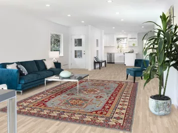 Handmade Blue Kazak Oriental Area Rug 7x10