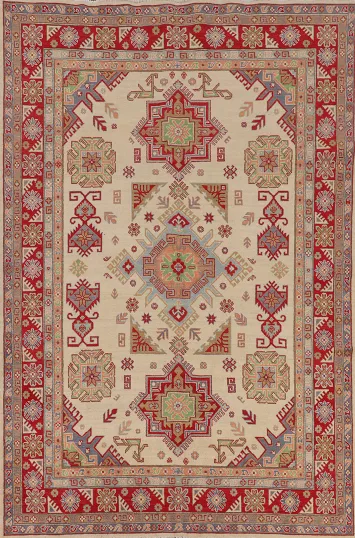 Geometric Kazak Oriental Area Rug 7x10