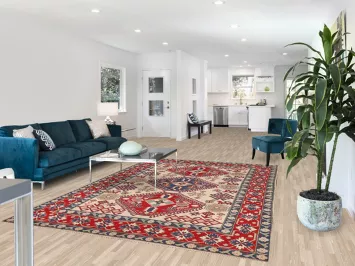 Geometric Wool Kazak Oriental Area Rug 7x10