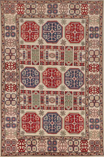 Handmade Wool Kazak Oriental Area Rug 7x10