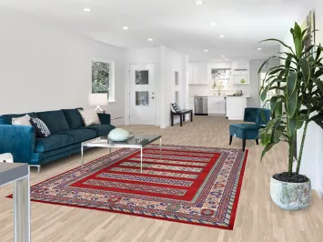 Red Geometric Kazak Oriental Area Rug 7x10