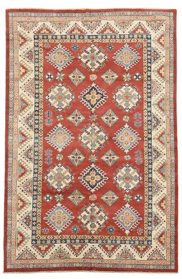 Handmade Red Wool Kazak Oriental Area Rug 6x10