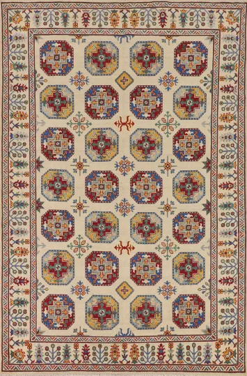 Geometric Kazak Oriental Area Rug 6x10