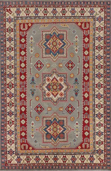 Geometric Kazak Oriental Area Rug 7x10