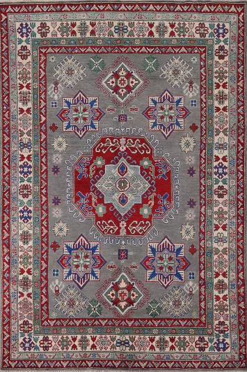 Geometric Wool Kazak Oriental Area Rug 6x9