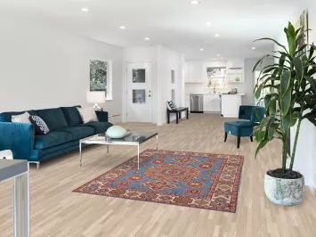 Blue Geometric Kazak Oriental Accent Rug 5x7