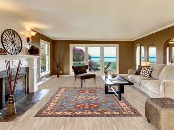 Handmade Blue Kazak Oriental Area Rug 7x10