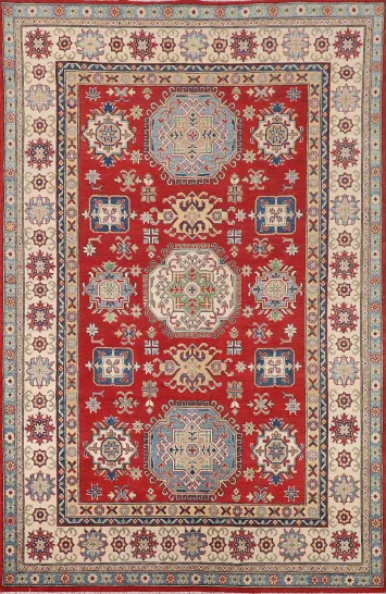 Handmade Red Kazak Oriental Area Rug 7x10