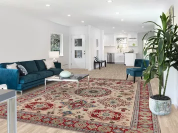 Geometric Wool Kazak Oriental Area Rug 8x12