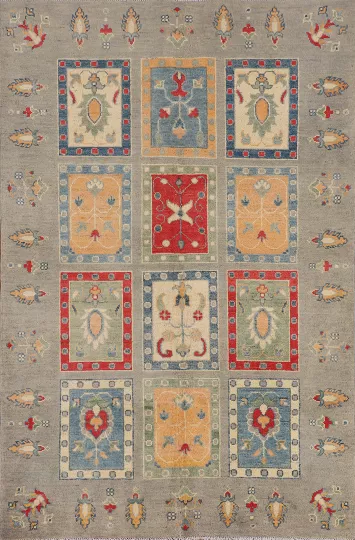 Garden Design Kazak Oriental Rug 4x6
