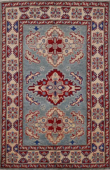 Light Blue Kazak Oriental Rug 4x6