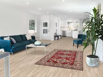 Geometric Red Wool Kazak Oriental Rug 4x7