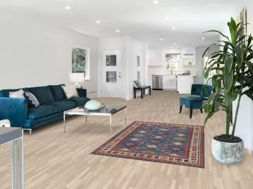 Blue Geometric Kazak Oriental Rug 4x6