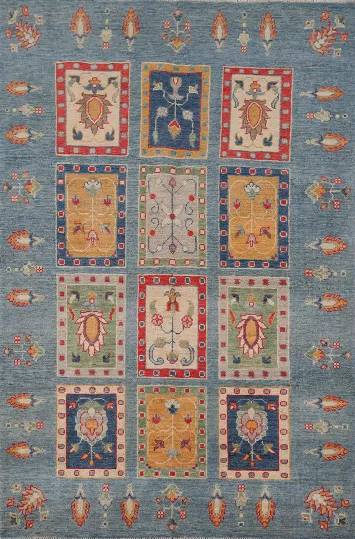 Garden Design Kazak Oriental Accent Rug 4x6
