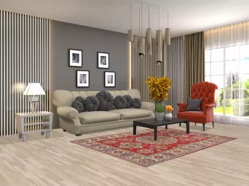 Geometric Wool Kazak Oriental Rug 5x7