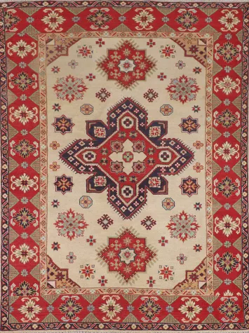 Geometric Kazak Handmade Accent Rug 5x6