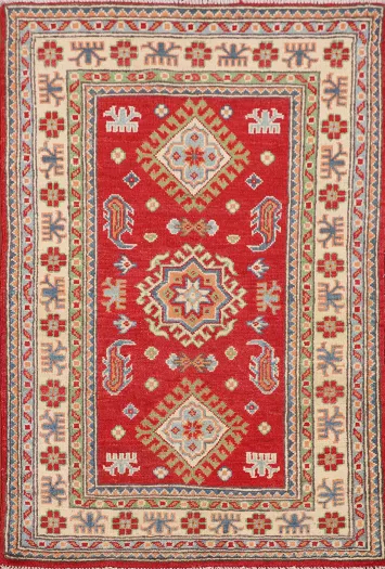 Handmade Wool Kazak Oriental Rug 3x4