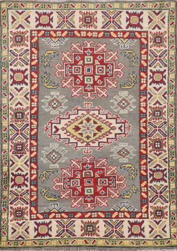 Handmade Wool Kazak Oriental Rug 3x4