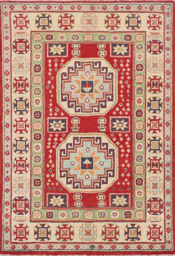 Handmade Wool Kazak Oriental Rug 3x4
