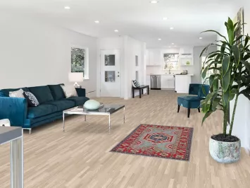 Light Blue Geometric Kazak Oriental Rug 3x5