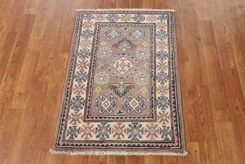 Gray Wool Kazak Oriental Accent Rug 2x3