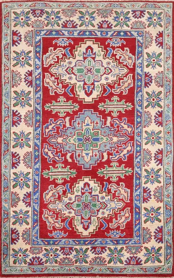 Handmade Wool Kazak Oriental Rug 3x5