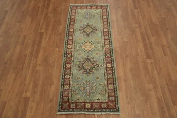Geometric Kazak Oriental Runner Rug 2x6