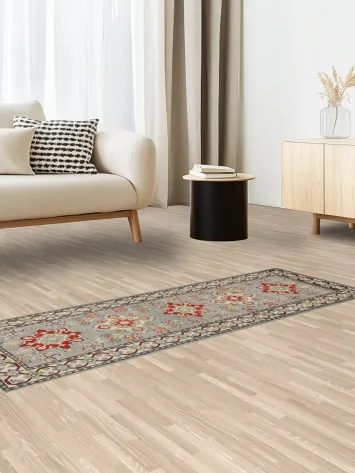 Geometric Kazak Oriental Runner Rug 2x6