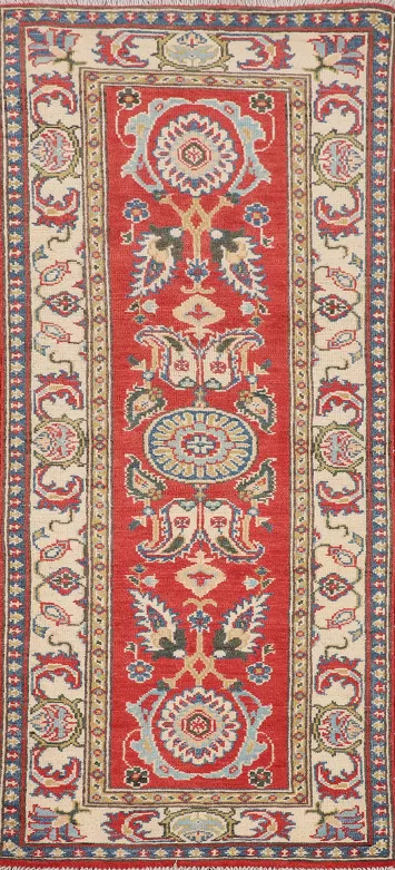 Handmade Wool Kazak Oriental Runner Rug 2x6