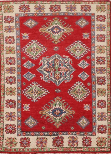 Handmade Red Kazak Oriental Rug 3x5