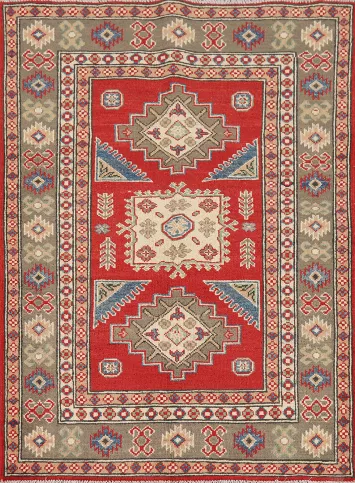 Geometric Kazak Oriental Foyer Rug 3x5