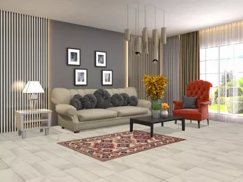 Geometric Ivory Kazak Oriental Rug 3x5