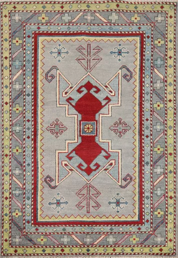 Geometric Wool Kazak Oriental Accent Rug 3x5