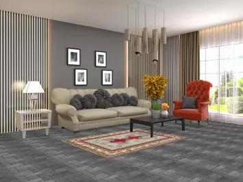 Handmade Green Kazak Wool Accent Rug 4x5