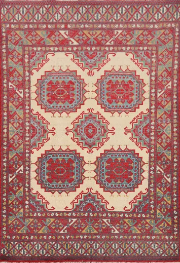 Geometric Kazak Oriental Accent Rug 3x5