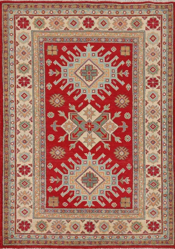 Handmade Red Kazak Wool Foyer Rug 3x5
