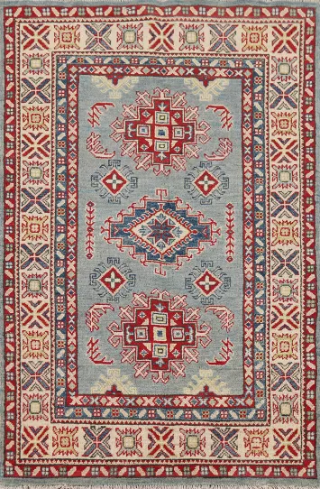 Geometric Kazak Handmade Wool Rug 3x5