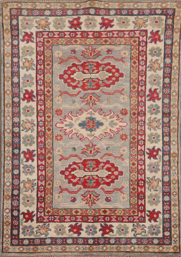 Geometric Kazak Handmade Accent Rug 3x4