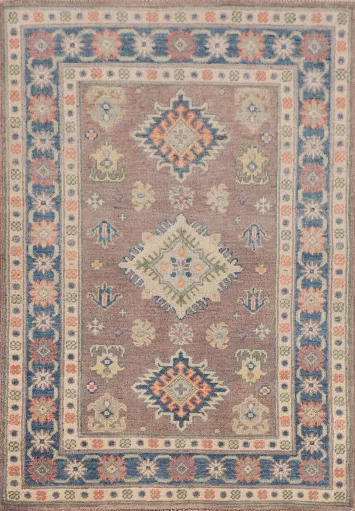 Handmade Wool Kazak Foyer Rug 3x4