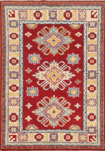 Handmade Wool Kazak Foyer Rug 3x4