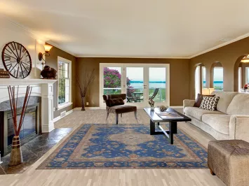 Blue Distressed Tabriz Persian Area Rug 8x11